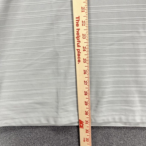 Pga Tour Polo Shirt Mens Size XXL Light Gray Stripe Golf Henley Short Sleeve - Picture 11 of 11